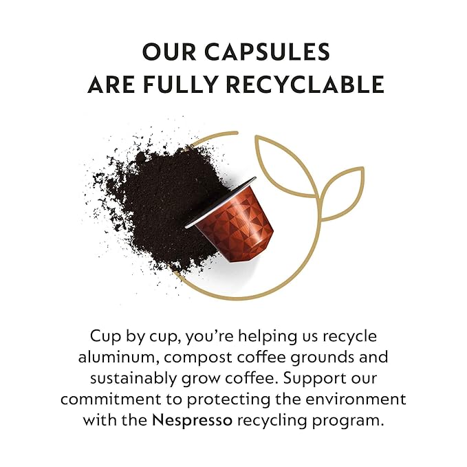 Nespresso Capsules Original Line, Cape Town Envivo Lungo, Dark Roast Espresso Coffee Pods, 50 Count