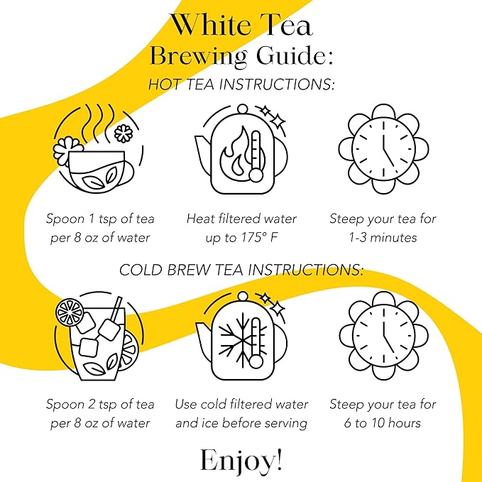 MyRoyalte Exquisite Jasmine Lychee White Tea Blend - 1.3 oz Fragrant White Tea Infused with Sweet