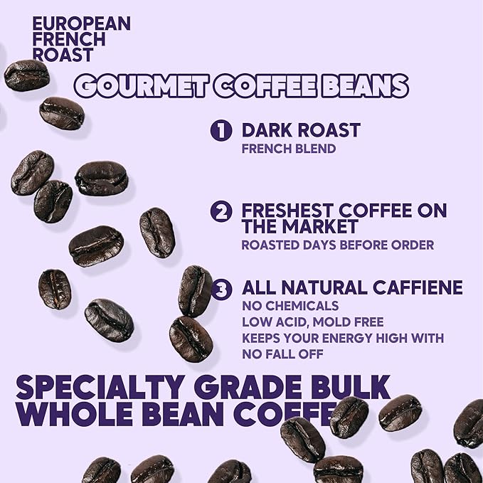 Sarasota Coffee Whole Bean Cubano European French Roast | Dark Roast Gourmet Coffee Beans | Low