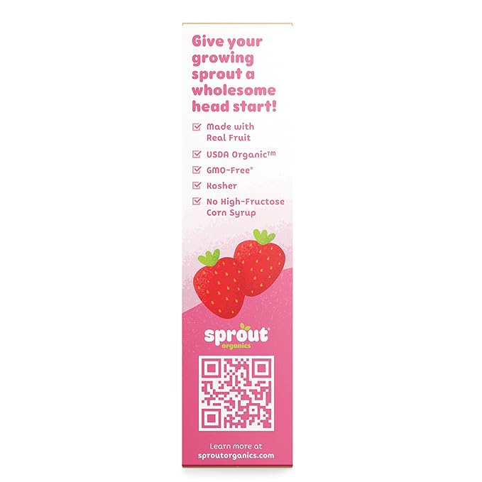 Sprout Organic Baby Food, Stage 4 Toddler Snacks, Strawberry Shortcake Wafflez, Single Serve