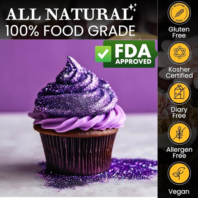 Dazzle Dust Edible Glitter Sprinkles for Cake Decorating, Drinks, Cookie, Icing, Dessert