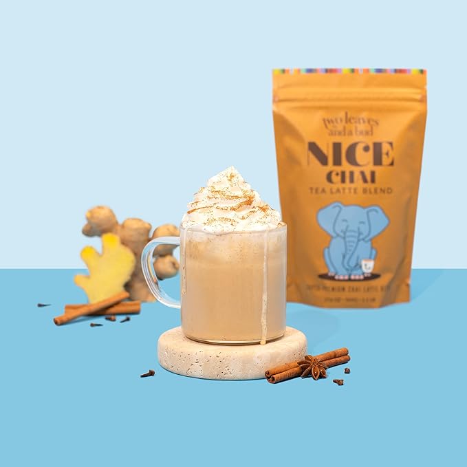 Two Leaves and a Bud Chai Tea Latte Mix, Chai Powdered Tea Mix, Serve Hot or Cold | 1 Resealable