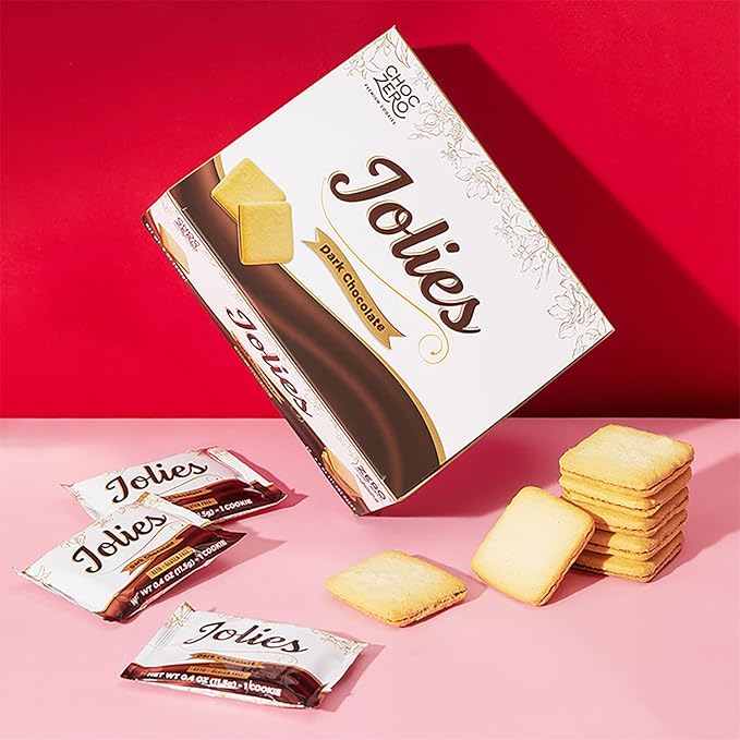 ChocZero Chocolate Cookies, Dark Chocolate Jolies, Gluten Free, No Added Sugar, 20 Crispy Chocolate