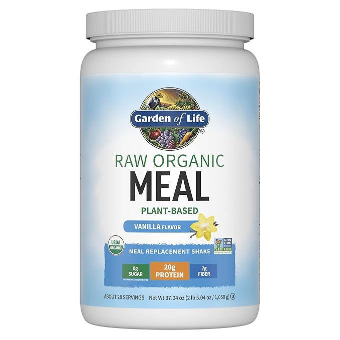 Garden of Life Meal Replacement Shakes, Raw Organic, Vanilla Protein Powder with Plant Based Pea