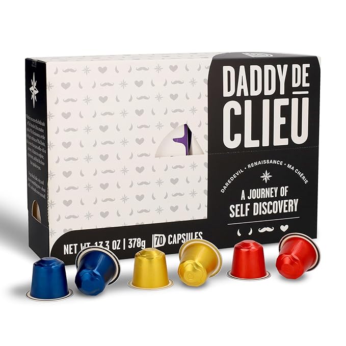 Daddy De Clieu Coffee Pods Discovery Pack, Medium to Dark Roast, Arabica and Robusta, Compatible