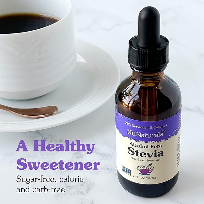 NuNaturals Liquid Stevia, Sugar-Free Sweetener, Plant-Based Sugar Substitute, Zero Calorie