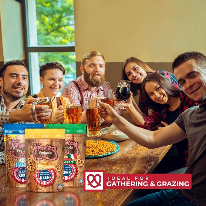 Knotty Pretzels ???쏷he Official Pretzel of Beer??7.5 Ounce Pretzel in Resealable Snacks Bags