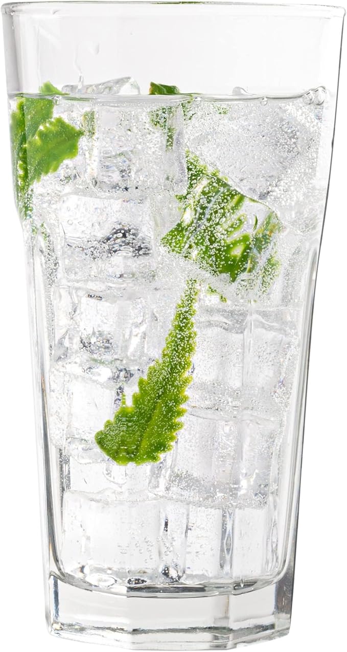 Vikko Drinking Glasses, 11 Ounce Large Glass Cups, Durable Glasses Set of 12, Stackable Water