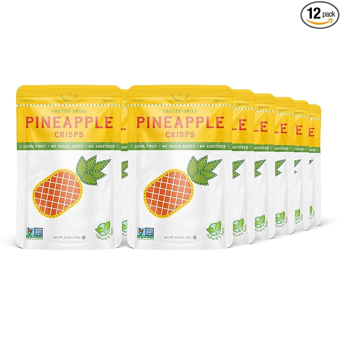 Nature’s Turn Freeze-Dried Pineapple Crisps – Healthy, Gluten-Free, Crispy & Delicious, Plant-Based
