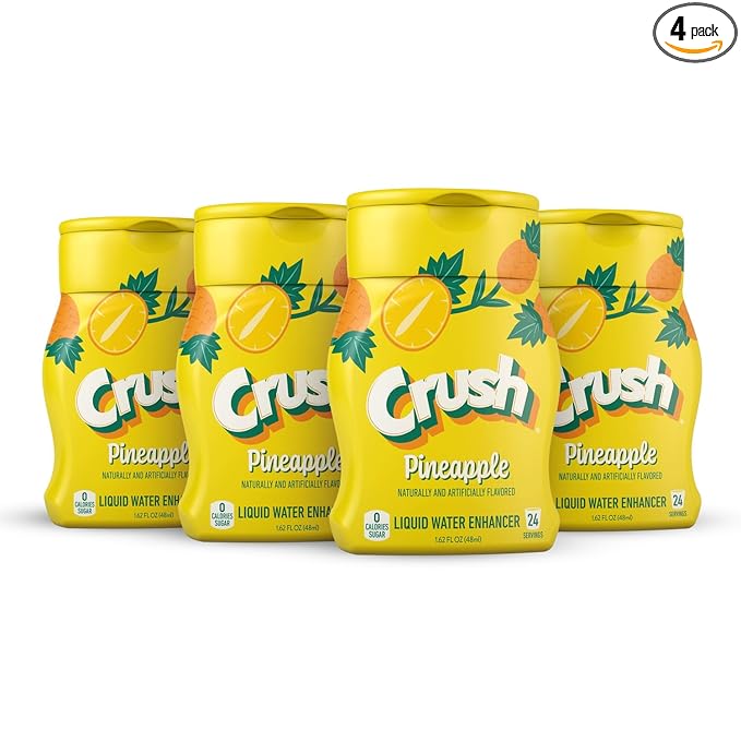 Crush, Pineapple, Liquid Water Enhancer - New, Better Taste! (4 Bottles, Makes 96 Flavored Water