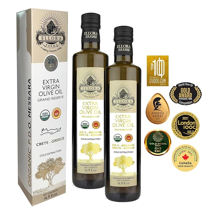 Ellora Farms, Organic Extra Virgin Olive Oil, PDO Messara, Greek Single Estate, High Polyphenol