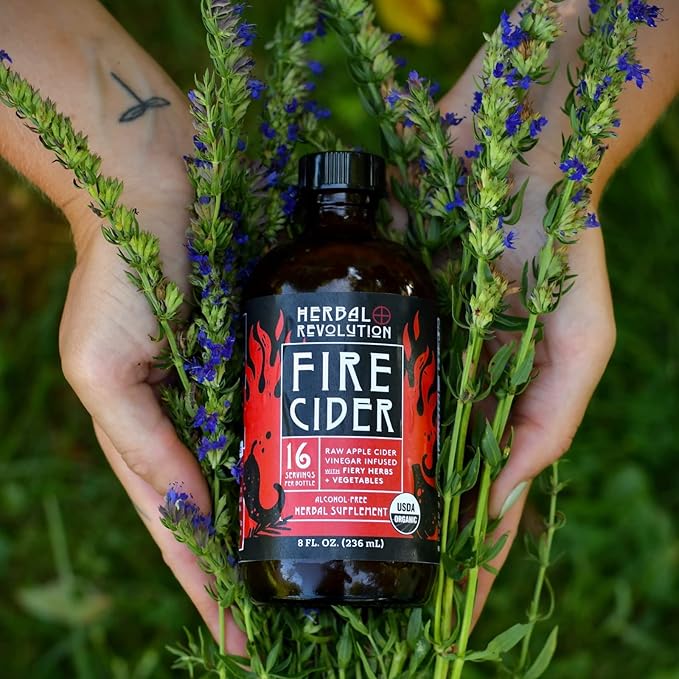 Herbal Revolution Fire Cider Apple Cider Vinegar - Certified Organic Non-GMO ACV Infused with