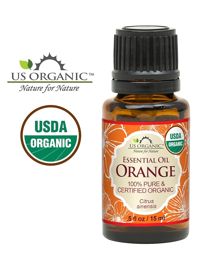 US Organic 100% Pure Sweet Orange Essential Oil - USDA Certified Organic - 15 ml - w/Improved caps
