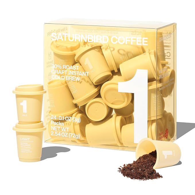 SATURNBIRD Coffee Instant Cold Brew, Light Roast, Bright & Fruity Blend of 100% Specialty Arabica