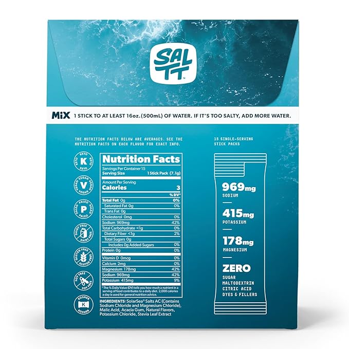 Keto Chow SALTT Electrolytes Powder Packets, All Things Mixed Variety Pack (15 Packets)