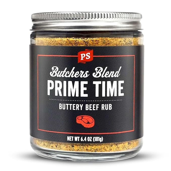 PS Seasoning Prime Time Butchers Blend - Buttery Garlic and Herb BBQ Seasoning & Beef Rub for