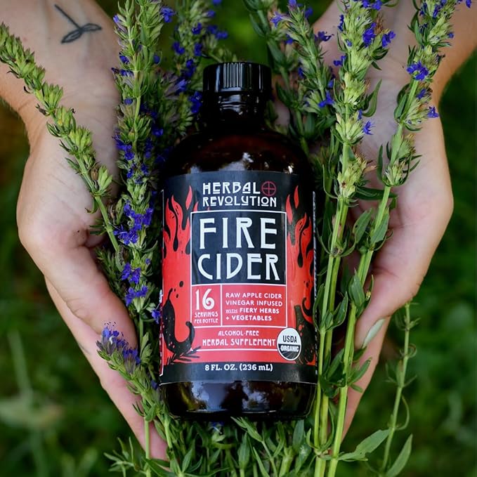 Herbal Revolution Fire Cider Apple Cider Vinegar - Certified Organic Non-GMO ACV Infused with