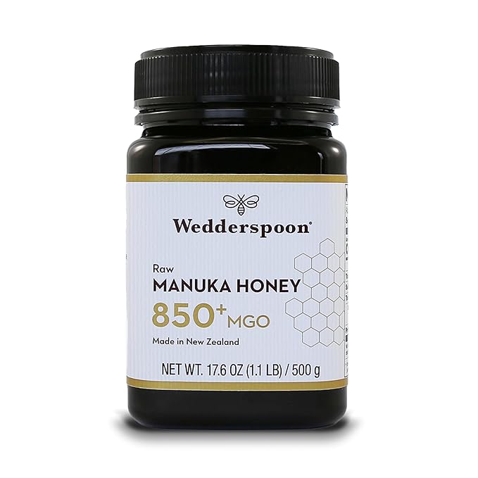Wedderspoon Raw Premium Manuka Honey, 850+ MGO, 17.6 Oz, Unpasteurized New Zealand Honey, From Our