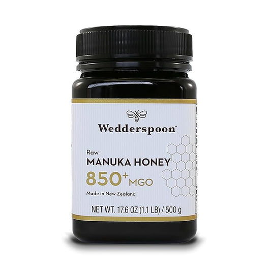 Wedderspoon Raw Premium Manuka Honey, 850+ MGO, 17.6 Oz, Unpasteurized New Zealand Honey, From Our