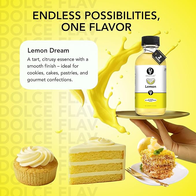Lemon Flavor Concentrate for Food & Cosmetics ??2 Oz. Multipurpose Lemon Flavouring Oil for Lip