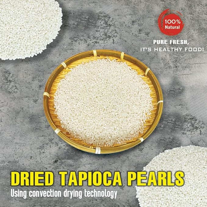 DRIED TAPIOCA PEARLS 5.29 Oz (150g) VIETFARMFOOD: Natural pure, convection dried seasoning made