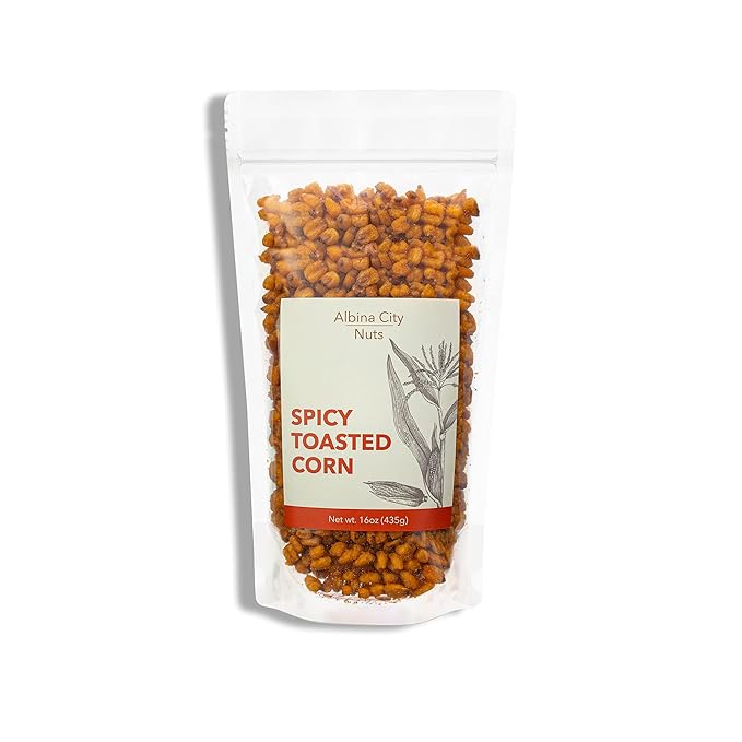 Albina City Nuts Spicy Toasted Corn ??Supremely Spicy, Tasty Snack with a Gentle Crunch Made from