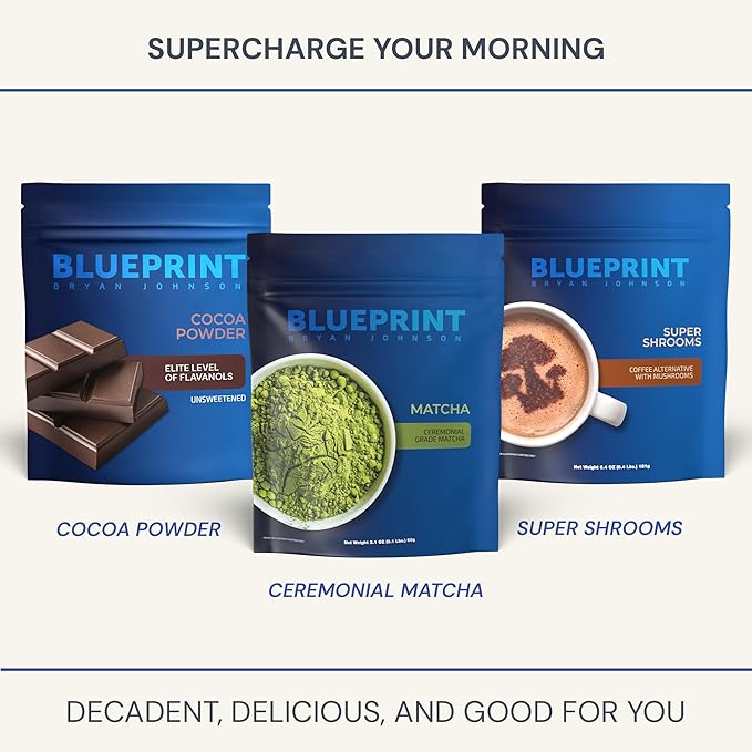 Blueprint Bryan Johnson Matcha Powder ??Ceremonial Grade Japanese Matcha ??Green Tea for Energy &