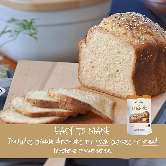 gfJules Certified Gluten Free Bread Baking Mix | Loaf, Baguettes, Bagels, Focaccia and more | No