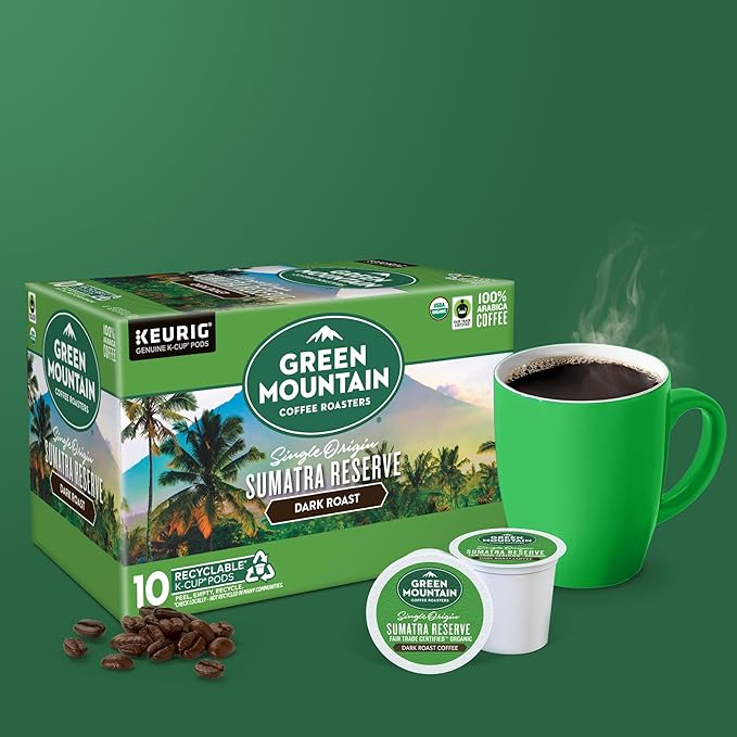 Green Mountain Coffee Roasters Sumatra Reserve, Keurig Single Serve K-Cup Pods, Dark Roast Coffee
