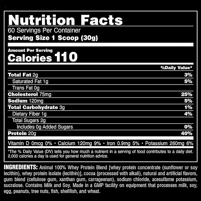 Animal 100% Whey Protein Powder ??Whey Blend for Pre Workout or Post Workout, Recovery, or an