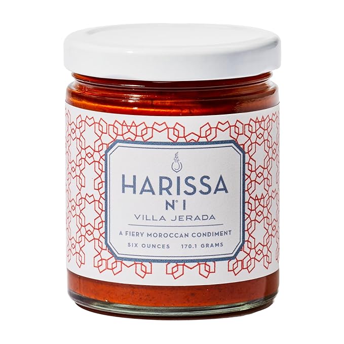Villa Jerada, Harissa, 6 oz, Fiery Moroccan Hot Sauce with Preserved Lemon, The Perfect Amount of
