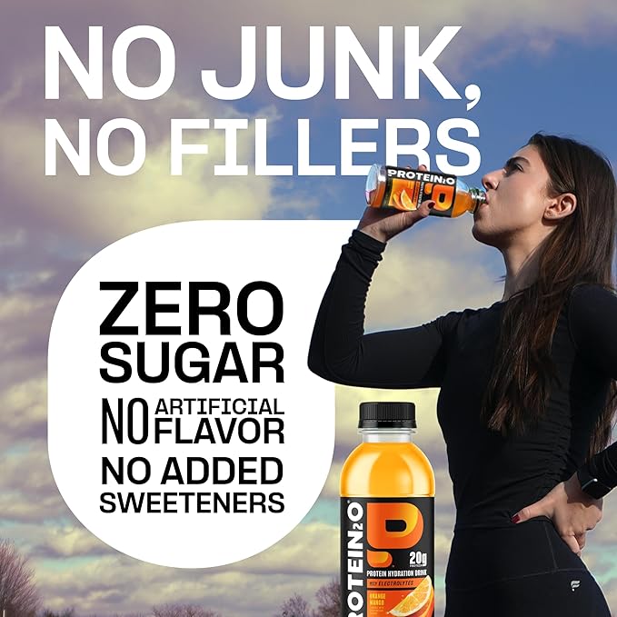 Protein2o Hydration Drink - 2-in-1 Liquid Clear Whey Protein Isolate and Electrolyte Drink - 20g