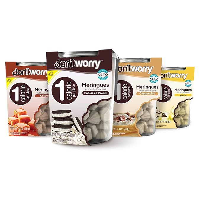 Don't Worry Meringue Cookies Keto Friendly - Low Calories per piece!, Healthy Candy, Gluten Free