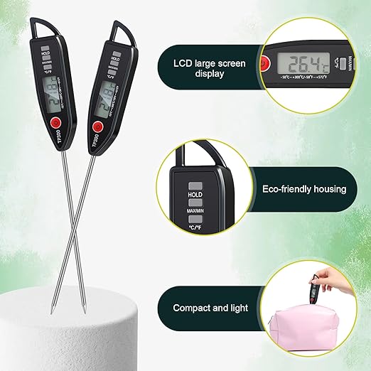 12 Set Waterproof Food Thermometer for Water, Liquid, Candle and Cooking Digital Meat Thermometer