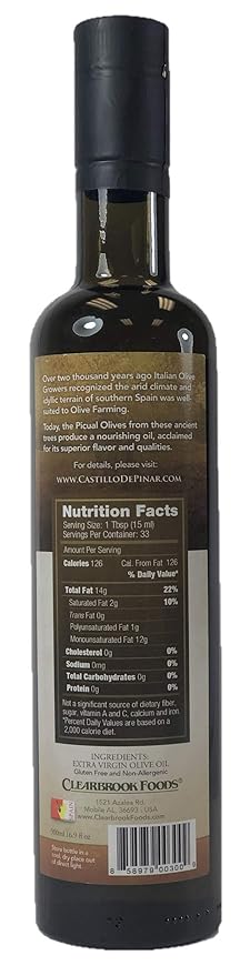 Castillo de Pinar First Cold Pressed Extra Virgin Olive Oil Picual Single-Variety 500ml Less Than