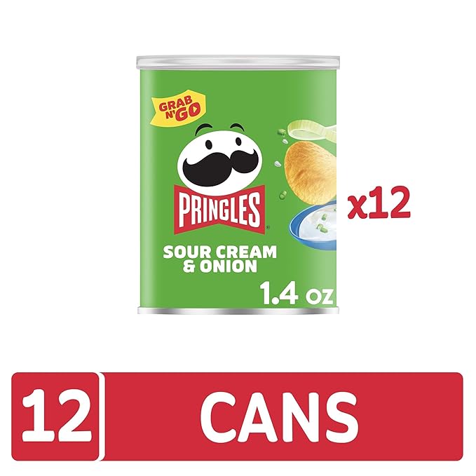 Pringles Potato Crisps Chips, Lunch Snacks, Office and Kids Snacks, Grab N' Go, Sour Cream and