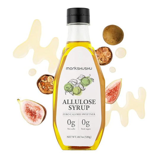 MONKSHUSHU Allulose Syrup 18.7 Fl Oz - Liquid Sweetener for Cooking, Baking, and Drinks - Keto