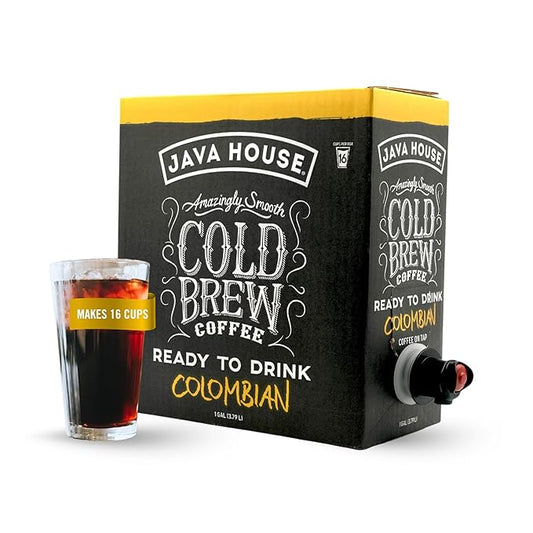 Java House Cold Brew Coffee on Tap – Premium 100% Arabica Medium Roast – Smooth Colombian Flavor