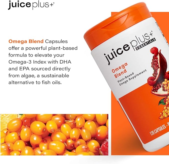 Juice Plus+ Omega Blend - Vegan, Fish-Less, No Aftertaste - Omega 3, 5, 6, 7 & 9 Fatty Acids from