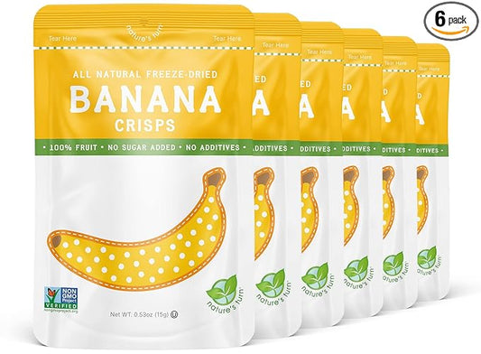 Nature’s Turn Freeze-Dried Banana Crisps – Healthy, Gluten-Free, Crispy & Delicious, Plant-Based
