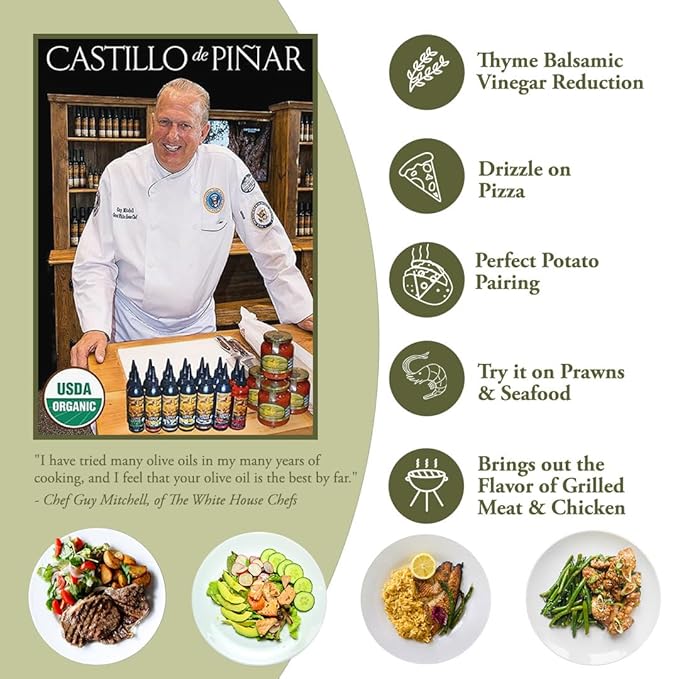 Castillo de Pinar (No Sugar Added) Thyme Balsamic Vinegar Reduction 150ml by Froggit Non GMO