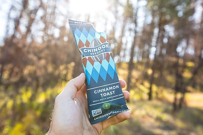 Chinook Seedery Roasted Sunflower Seeds to Eat - 1.5 oz (Pack of 36) Cinnamon Toast - Jumbo Low