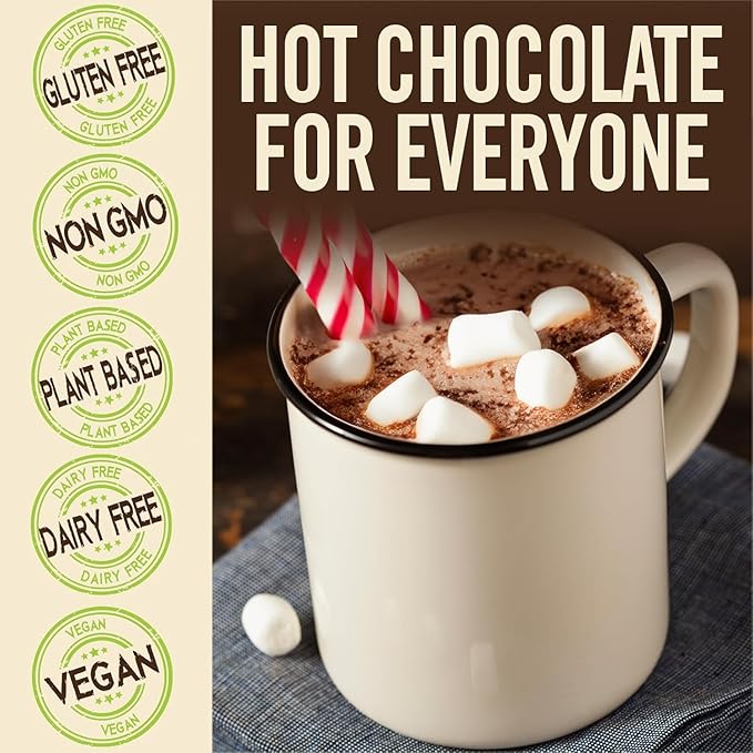 Castle Kitchen Candycane Hot Chocolate (2 Pack, 14oz Ea.) - Dairy Free, Vegan Hot Cocoa Mix made