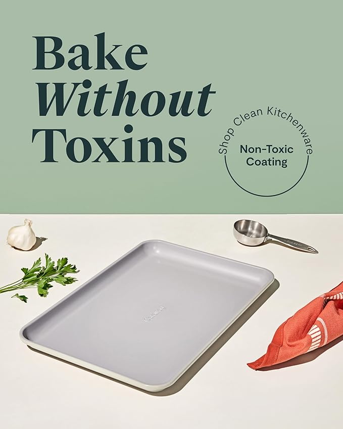 Caraway Non-Stick Ceramic Baking Sheet - Naturally Slick Ceramic Coating - Non-Toxic, PTFE & PFOA