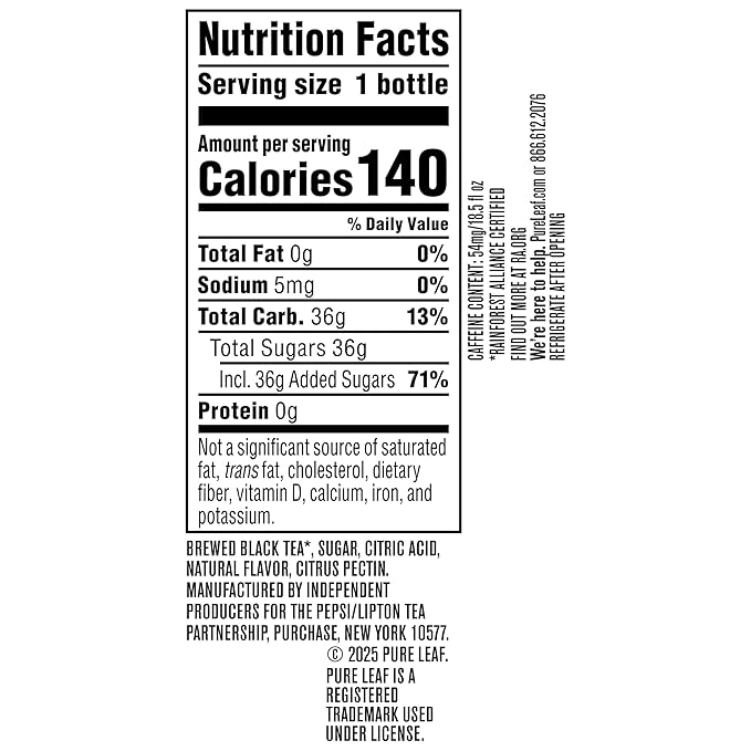 Pure Leaf Iced Tea, Blackberry, 18.5 Fl Oz Bottles (Pack of 12)