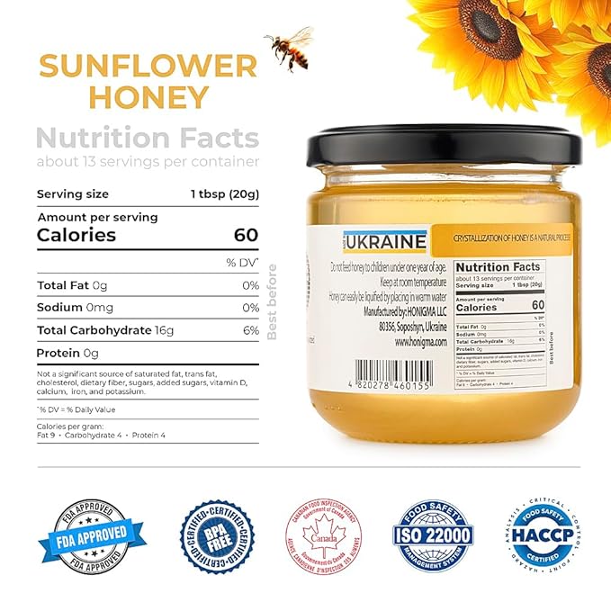 HONIGMA® Raw Honey | Exquisite Taste | 100% Pure | Unpasteurized | Unfiltered | Partially