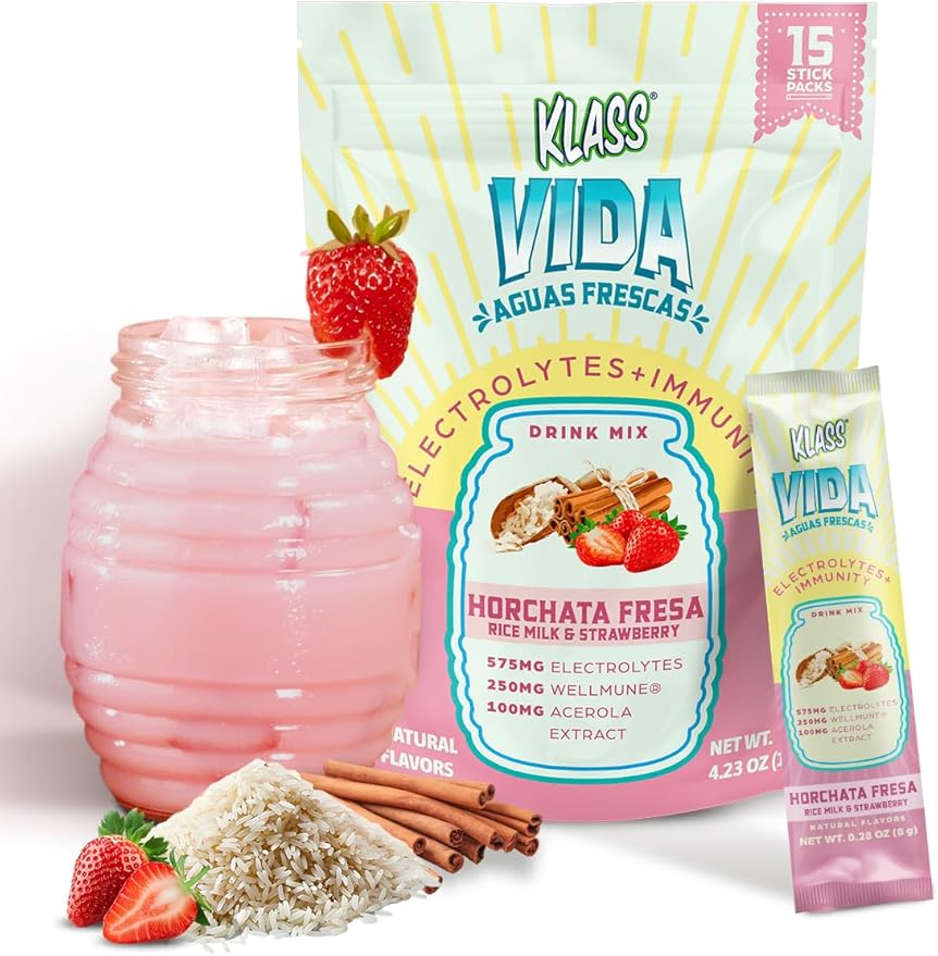 Hydration + Immunity Electrolyte Drink Mix ??Strawberry Horchata Agua Fresca | Sugar-Free Powder