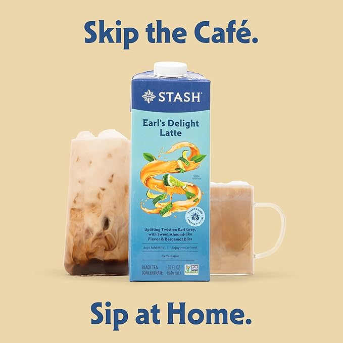 STASH Earl's Delight Earl Grey Tea Latte Concentrate - Barista Style Caffeinated Black Tea Beverage