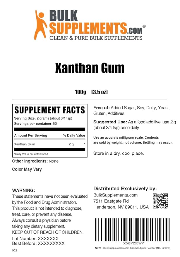BulkSupplements.com Xanthan Gum Powder - Xanthan Gum Thickener, Xanthan Gum for Baking - Xanthan
