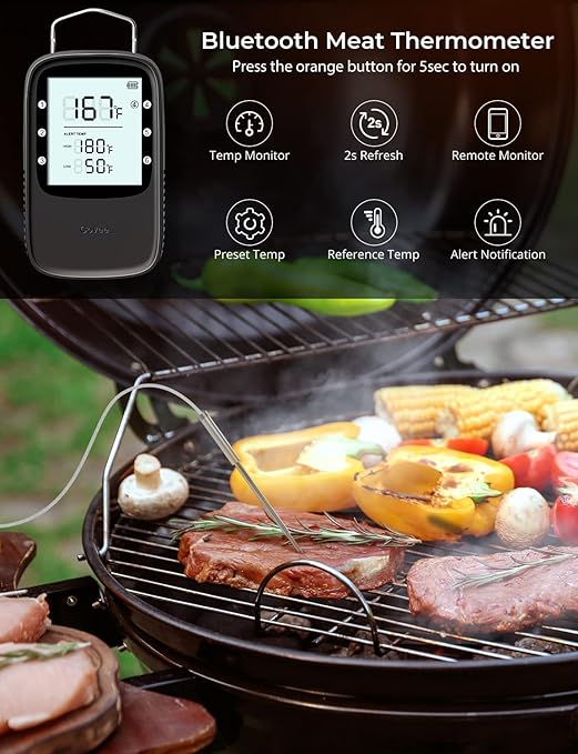 Govee Bluetooth Meat Thermometer, Wireless Meat Thermometer for Smoker Oven, Digital Grill